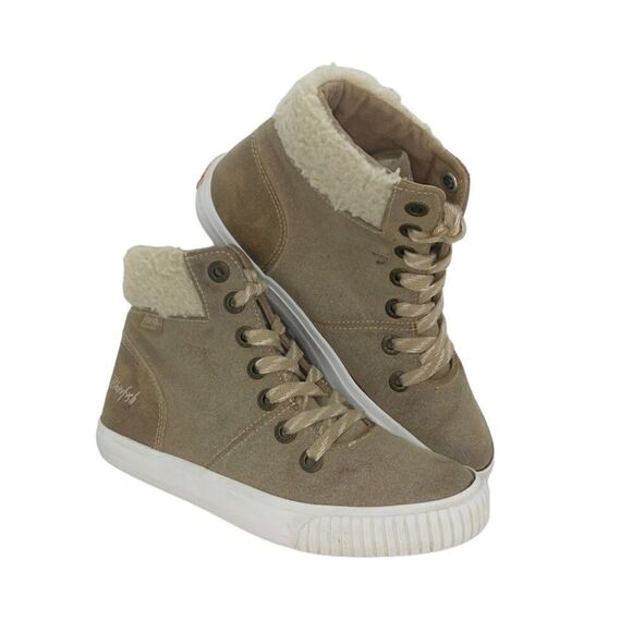 Blowfish Malibu Womens Pre-owned Tan Hi Top Designer Sneakers - sz. 4 - Picture 1 of 6